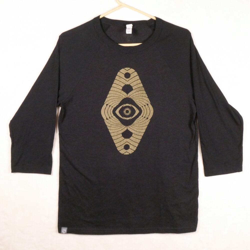 Destiny 2 Trials of Osiris Black Baseball T-Shirt Size M Gold Print Gamer Bungie